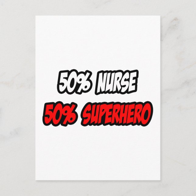 Halb Krankenschwester... Halb Superheld Postkarte (Vorderseite)