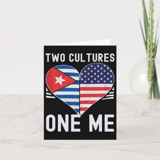 Halb Kubaner Halbe amerikanische Flagge Kuba Ameri Karte (Vorderseite)