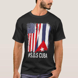Halb kubanisch-amerikanische Flagge Sos Kuba Vinta T-Shirt