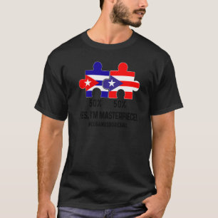 Halb kubanische halb dominikanische Flagge Karte K T-Shirt