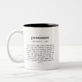 halb leer oder halb voll Pessimist Definition Zweifarbige Tasse