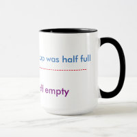 halb leerer/halb voller Kaffee-Tassen-Spaß