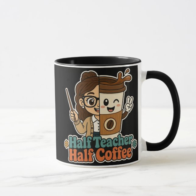 Halb Lehrer Halb Kaffeetasse – Lustiges Geschenk f (Rechts)