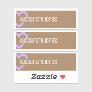 Halb Lila Herzform Vintag braun Etikett