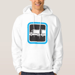 Halb-LKW und Anhänger blaues Symbol Hoodie