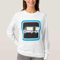 Halb-LKW und Anhänger blaues Symbol