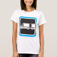 Halb-LKW und Anhänger blaues Symbol