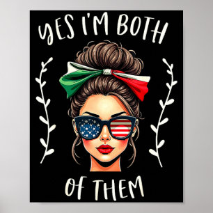 Halb mexikanisch amerikanisch beide Flaggen von Me Poster