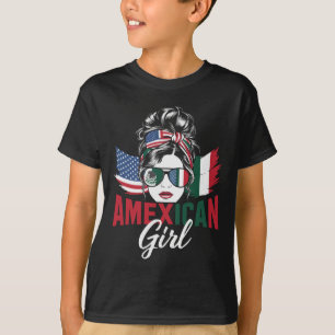 Halb mexikanisch halb amerikanisch USA-Flagge Mexi T-Shirt