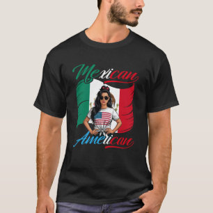Halb mexikanisch halb amerikanische USA-Flagge Mex T-Shirt