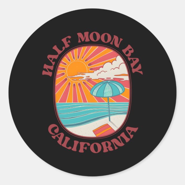 Halb Moon Bay Kalifornien Ca Runder Aufkleber (Vorderseite)
