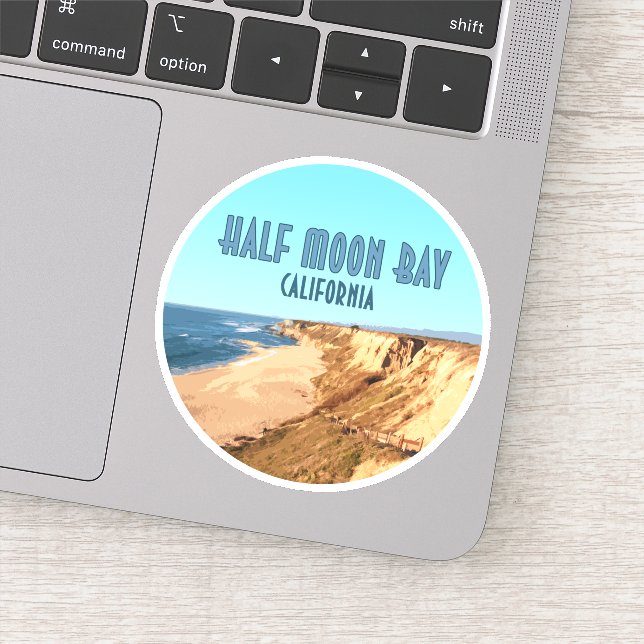 Halb Moon Bay Kalifornien Vintag Aufkleber (Detail)