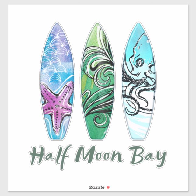 Halb Moon Bay Surfboards XL Sticker (Blatt)