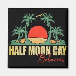 Halb Moon Cay Bahamas Retro Vintager 80er Palm Bau Magnet