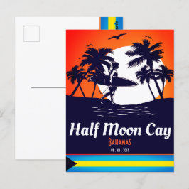 Halb Moon Cay Bahamas - Retro Vintager 80er Postkarte