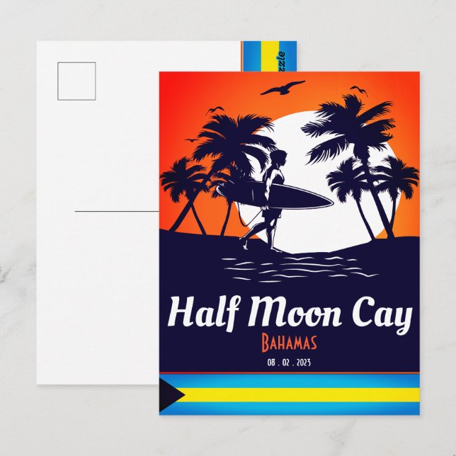 Halb Moon Cay Bahamas - Retro Vintager 80er Postkarte (Vorne/Hinten)