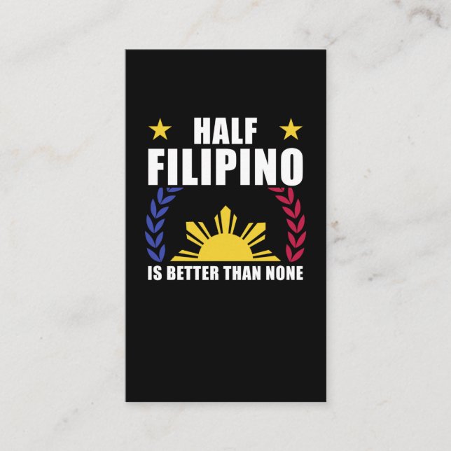 Halb philippinisch Amerikanische Philippinen Pinoy Visitenkarte (Vorderseite)