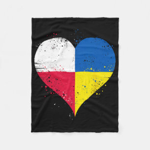 Halb polnisch halb ukrainisch Ein Herz für Polen U Fleecedecke