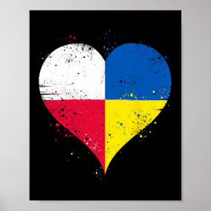 Halb polnisch halb ukrainisch Ein Herz mit Polen U Poster