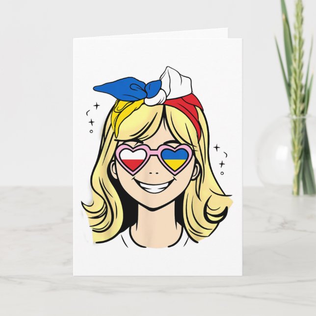 Halb polnisch halb ukrainisches kleines Mädchen  Karte (Vorderseite)