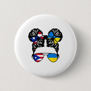 Halb puerto-ricanisches halb ukrainisches Mädchen Button