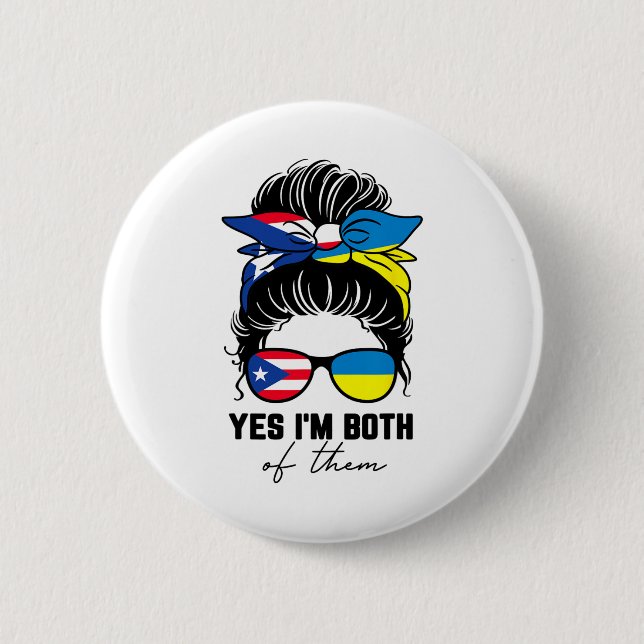 Halb puerto-ricanisches halb ukrainisches Mädchen  Button (Vorderseite)