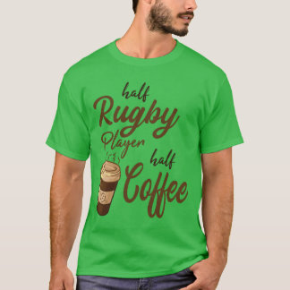 Halb Rugby-Spieler, halb Kaffee Retro T-Shirt
