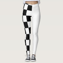 Halb schwarz-weiße Leggings