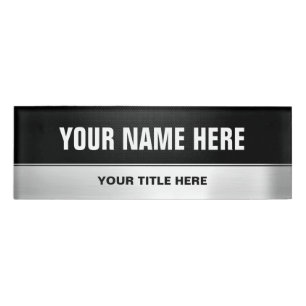Halb schwarzes halbes silbernes Metallberuflicher Namenschild