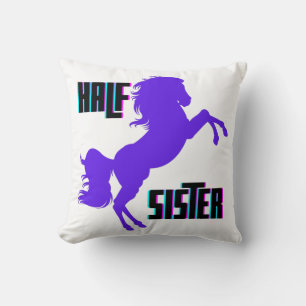 Halb Schwester Lila Pony Sibling Kissen