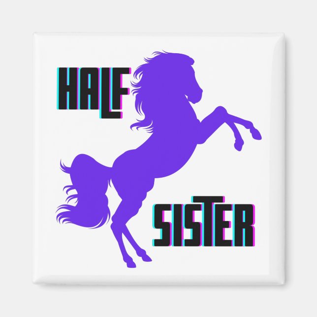 Halb Schwester Lila Pony Sibling Magnet (Vorne)