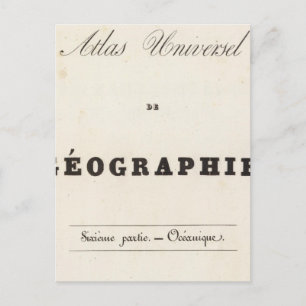 Halb Titel Atlas universel Ozeanien Postkarte