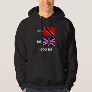 Halb Trini Trinidad und Tobago Halb UK-Flagge Stol Hoodie