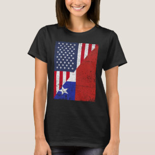 Halb-USA-Flagge Halbfahne Chile Flag Amerikanische T-Shirt
