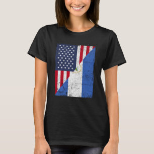 Halb-USA-Flagge Half Nicaragua-Flagge Amerikaner N T-Shirt