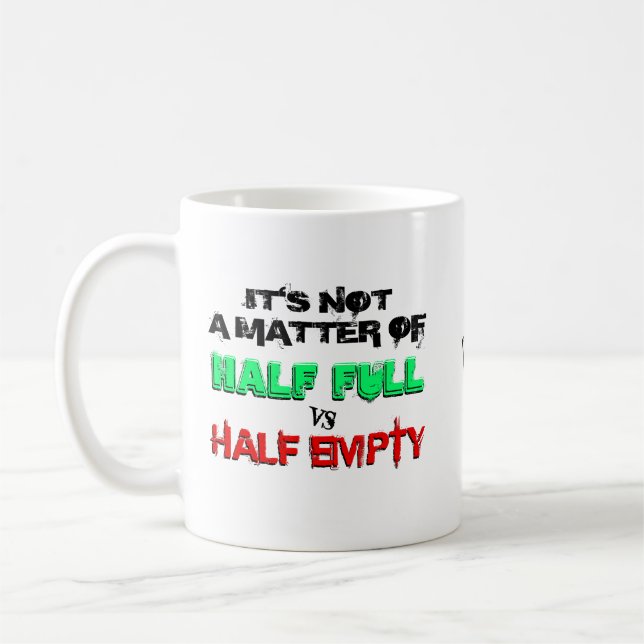 Halb voll vs halb leer kaffeetasse (Links)