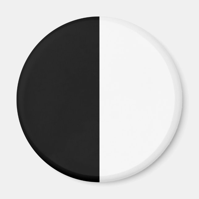 halb weiß halb schwarz, halb schwarz halb weiß magnet (Vorne)