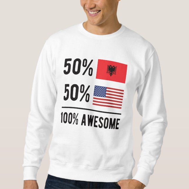 Halbalbanische Halbamerikanische Flagge Albanien U Sweatshirt (Vorderseite)