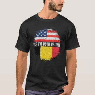 Halbamerikaner Halbfinale Belgische Flagge USA Bel T-Shirt