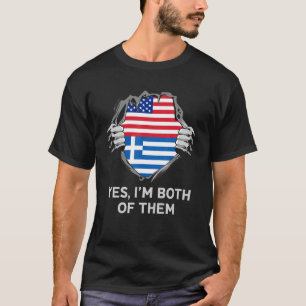 Halbamerikaner Halbgriechisch USA Griechenland Fla T-Shirt