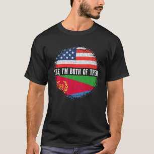 Halbamerikanische Halb-Eritreer-USA-Flagge Eritrea T-Shirt