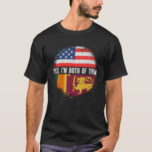Halbamerikanische Halb-Sri-Lankan-USA-Flagge Sri L T-Shirt