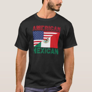 Halbamerikanische Halbmexikanische Flagge T-Shirt