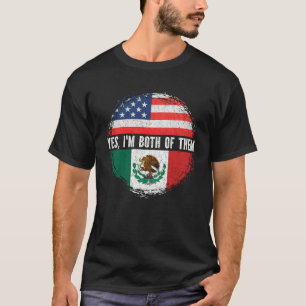 Halbamerikanische Halbwertsflagge Mexikanische USA T-Shirt