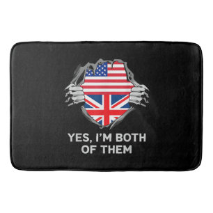Halbamerikanische Half Britische USA Flaggen Mens  Badematte