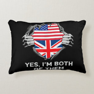 Halbamerikanische Half Britische USA Flaggen Mens Dekokissen