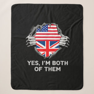 Halbamerikanische Half Britische USA Flaggen Mens Sherpadecke