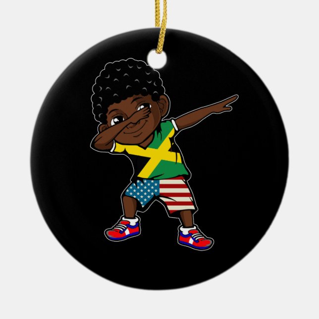 Halbamerikanischer Halbjubiläum jamaikanischer Jun Keramik Ornament (Vorne)