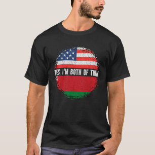 Halbamerikanischer Halbweißrussischer Flaggenstaat T-Shirt