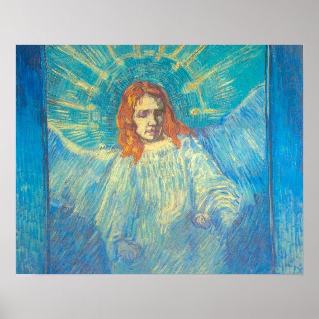 Halbbild eines Engels von Vincent van Gogh Poster (Vorne)